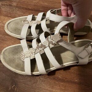 GEOX Back Strap Sandals Vega Nappa White US Womens Size 7